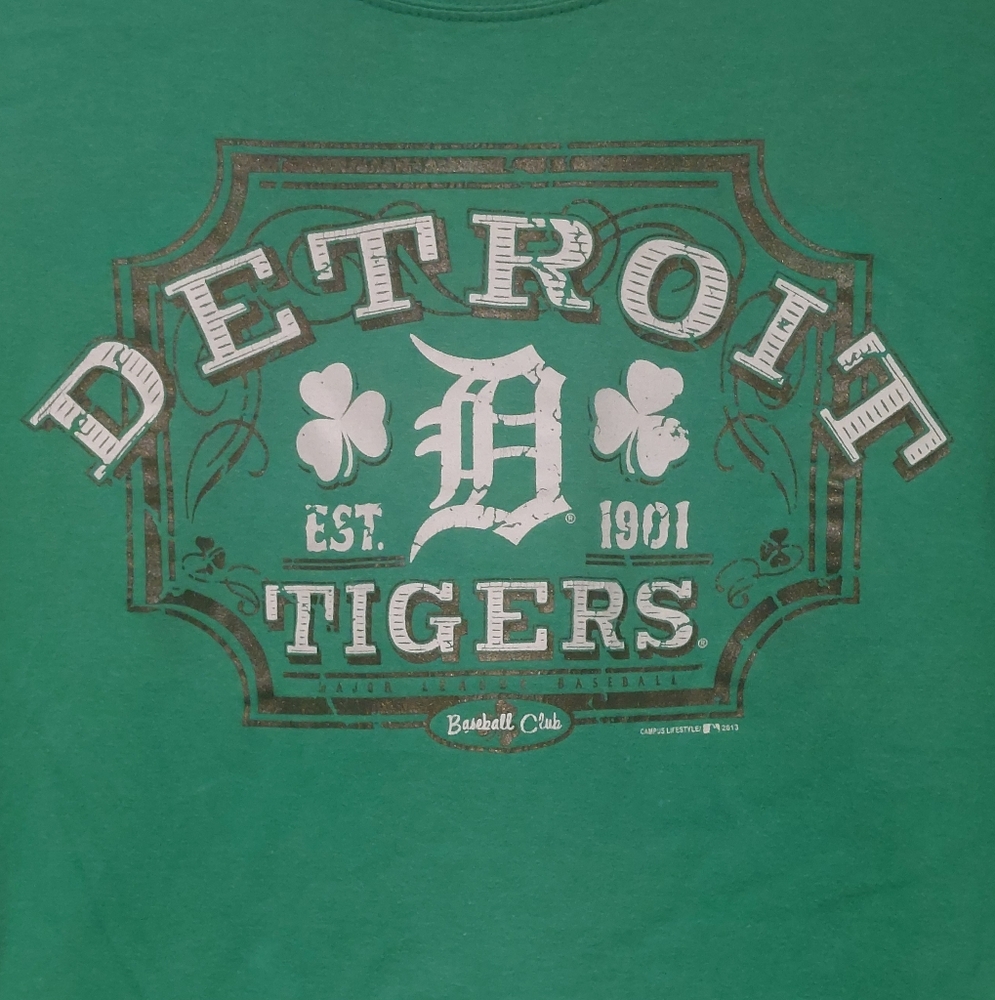 Green Detroit Tigers Shamrock Graphic Tee
